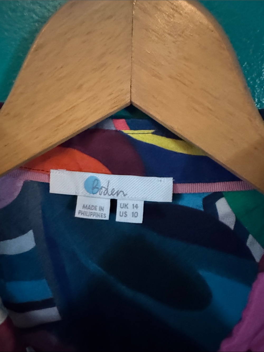 🌸⭐️🦋💚🫐Boden Bold Multicolor Abstract Print Blouse - Picture 2 of 10